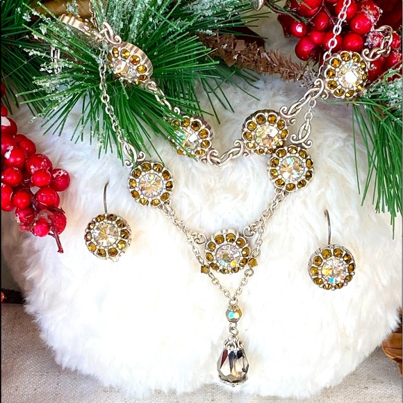 Brighton Jewelry - Brighton MOONSTRUCK Swarovski Crystal Necklace Bracelet Earrings